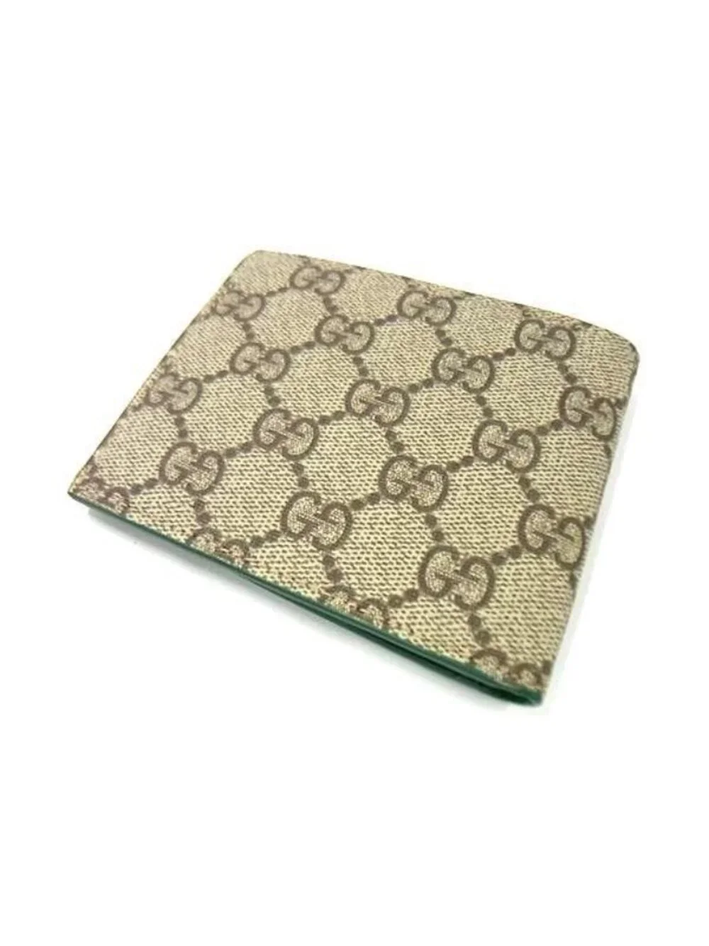 Gucci Bifold Wallet GG Supreme Brown Green Leather - Picture 2 of 5